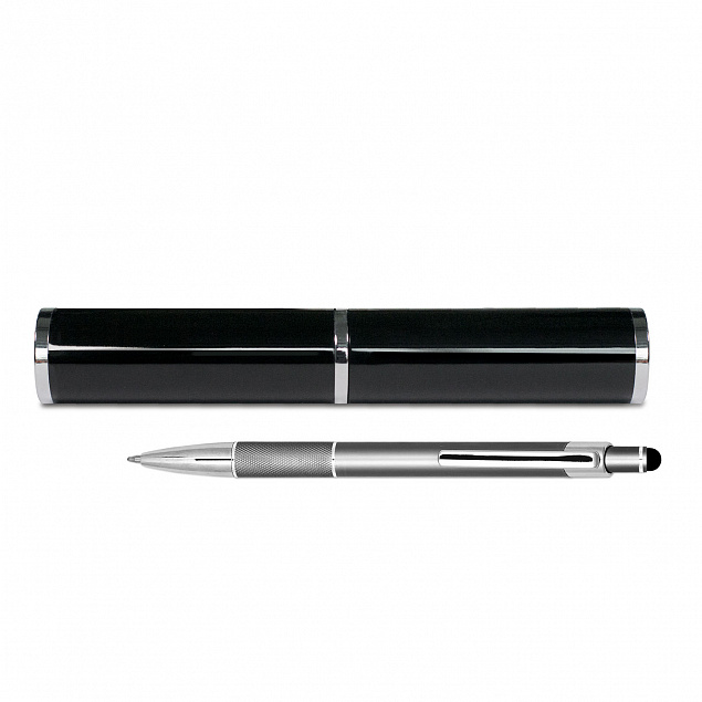 Набор ручка Levi c футляром, серебряный, черный с логотипом в Москве заказать по выгодной цене в кибермаркете AvroraStore