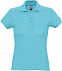 Рубашка поло женская PASSION 170, бирюзовая с логотипом  заказать по выгодной цене в кибермаркете AvroraStore