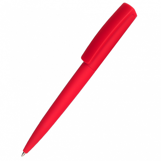 Ручка пластиковая Jangle, софт-тач, красная с логотипом в Москве заказать по выгодной цене в кибермаркете AvroraStore