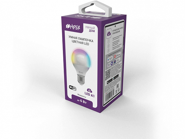 Умная лампочка HIPER IoT LED A1 RGB с логотипом в Москве заказать по выгодной цене в кибермаркете AvroraStore