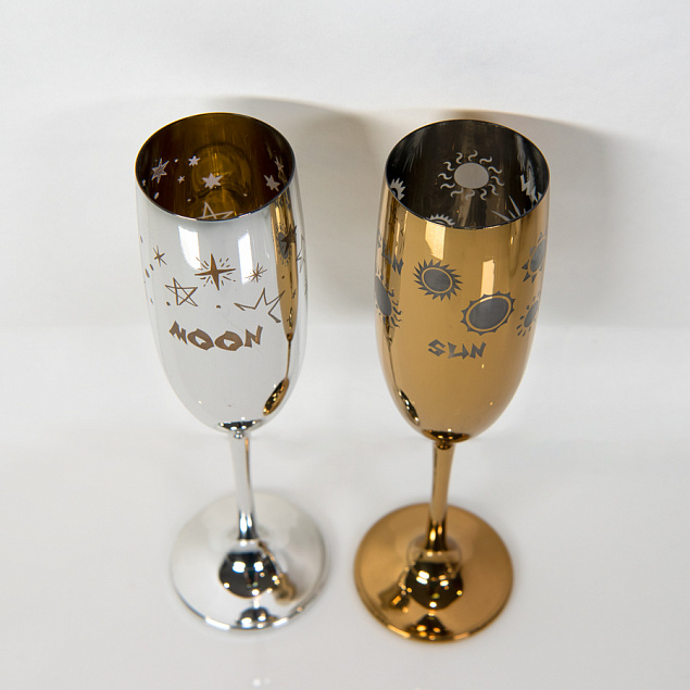 Набор бокалов для шампанского MOONSUN (2шт) с логотипом в Москве заказать по выгодной цене в кибермаркете AvroraStore