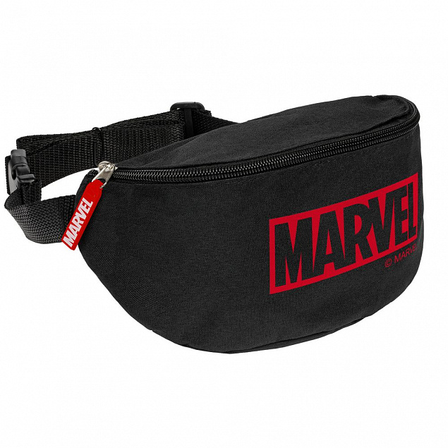 Поясная сумка Marvel, черная с логотипом в Москве заказать по выгодной цене в кибермаркете AvroraStore
