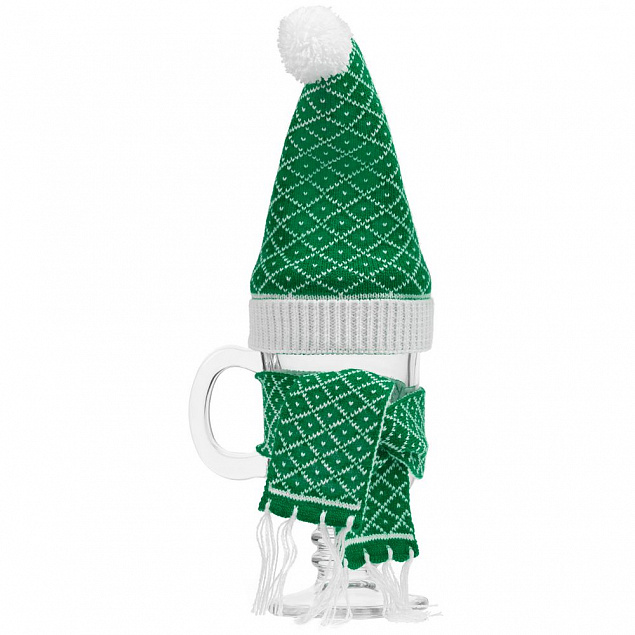 Вязаный шарфик Dress Cup, зеленый с логотипом в Москве заказать по выгодной цене в кибермаркете AvroraStore