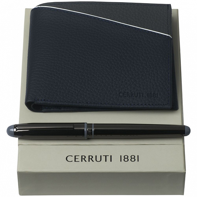 Набор Cerruti 1881: кошелек и роллер, синий с логотипом в Москве заказать по выгодной цене в кибермаркете AvroraStore