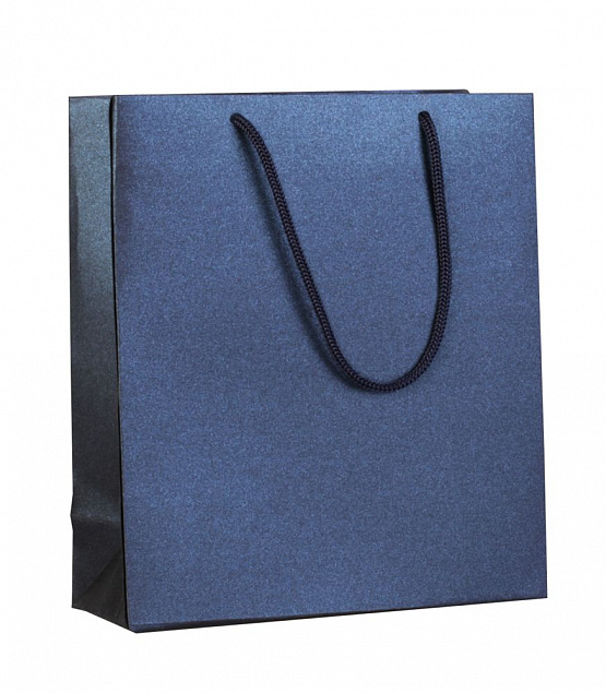 Пакет бумажный «Блеск», малый, синий с логотипом в Москве заказать по выгодной цене в кибермаркете AvroraStore