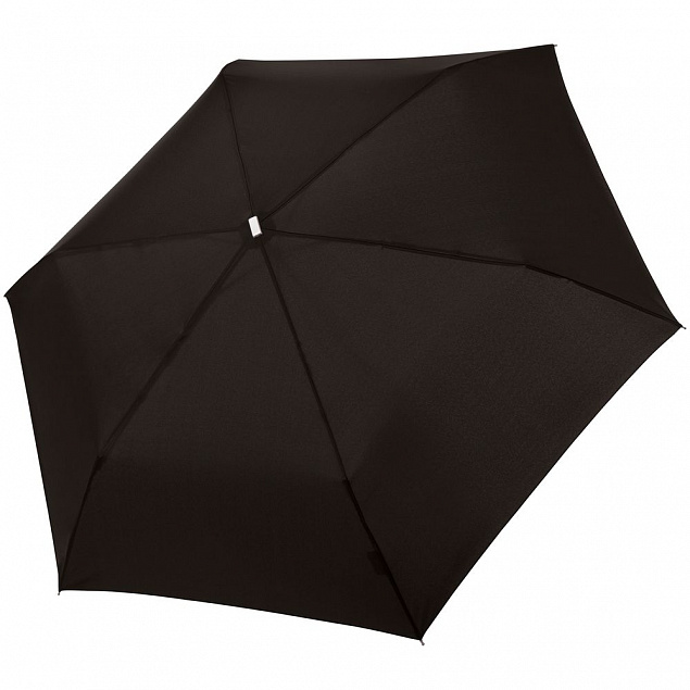 Зонт складной Fiber Alu Flach, черный с логотипом в Москве заказать по выгодной цене в кибермаркете AvroraStore