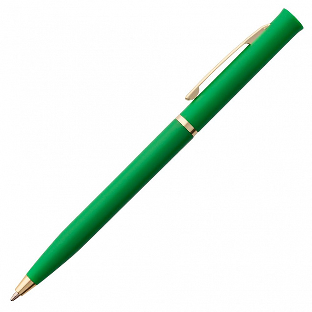 Ручка шариковая Euro Gold, зеленая с логотипом в Москве заказать по выгодной цене в кибермаркете AvroraStore