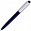 Ручка шариковая Pigra P02 Mat, темно-синяя с белым с логотипом в Москве заказать по выгодной цене в кибермаркете AvroraStore