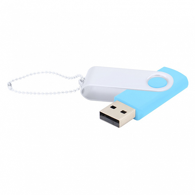 Флешка Designer To Go 2.0 USB 16Gb, голубой/белый с логотипом в Москве заказать по выгодной цене в кибермаркете AvroraStore