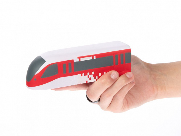 Антистресс «Поезд», белый с красным с логотипом  заказать по выгодной цене в кибермаркете AvroraStore