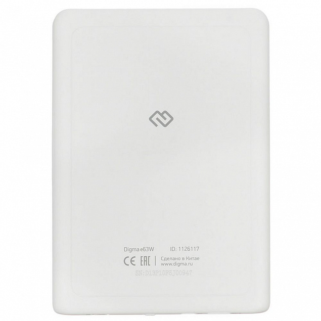 Электронная книга Digma E63W, белая с логотипом в Москве заказать по выгодной цене в кибермаркете AvroraStore