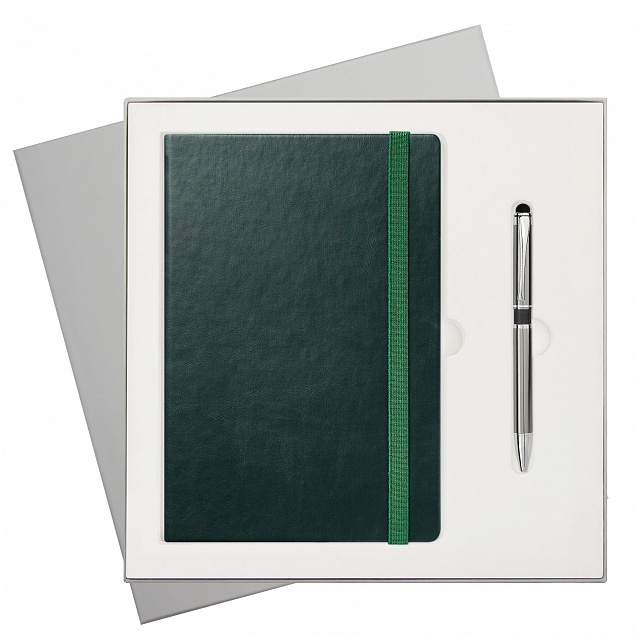 Подарочный набор Portland Btobook, зеленый (ежедневник, ручка) с логотипом в Москве заказать по выгодной цене в кибермаркете AvroraStore