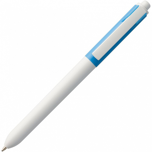 Ручка шариковая Hint Special, белая с голубым с логотипом в Москве заказать по выгодной цене в кибермаркете AvroraStore