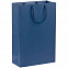 Пакет бумажный Porta, средний, синий с логотипом  заказать по выгодной цене в кибермаркете AvroraStore