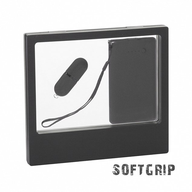 Подарочный набор "Камень" с покрытием soft grip на 3 предмета, черный с логотипом в Москве заказать по выгодной цене в кибермаркете AvroraStore
