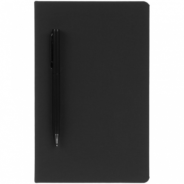 Ежедневник Magnet Shall с ручкой, черный с логотипом в Москве заказать по выгодной цене в кибермаркете AvroraStore