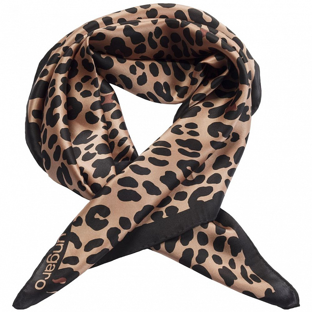 Платок Leopardo Silk, коричневый с логотипом в Москве заказать по выгодной цене в кибермаркете AvroraStore