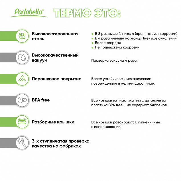 Термобутылка вакуумная герметичная Portobello, Fresco Neo, 500 ml, серая с логотипом в Москве заказать по выгодной цене в кибермаркете AvroraStore