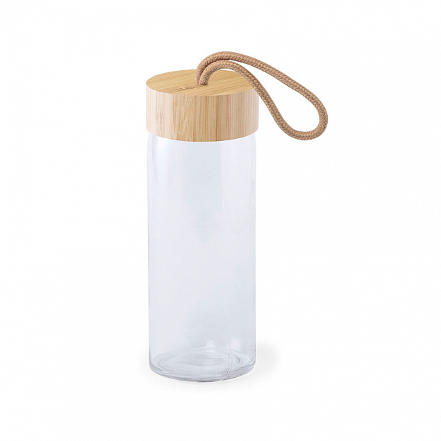 Бутылка для воды BURDIS, 420 мл, бамбук, стекло с логотипом  заказать по выгодной цене в кибермаркете AvroraStore