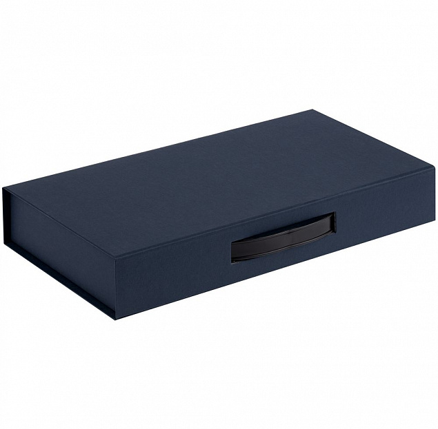 Коробка с ручкой Platt, синяя с логотипом в Москве заказать по выгодной цене в кибермаркете AvroraStore