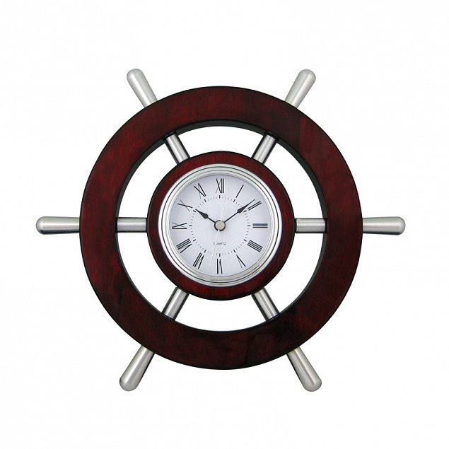 Настенные часы "Штурвал" с логотипом в Москве заказать по выгодной цене в кибермаркете AvroraStore