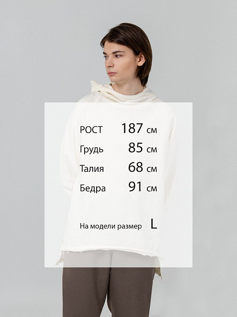 Худи Vozduh, белое с логотипом в Москве заказать по выгодной цене в кибермаркете AvroraStore