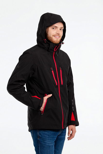 Куртка-трансформер мужская Matrix, черная с красным с логотипом в Москве заказать по выгодной цене в кибермаркете AvroraStore