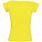 Футболка женская MELROSE 150 с глубоким вырезом, лимонно-желтая с логотипом  заказать по выгодной цене в кибермаркете AvroraStore
