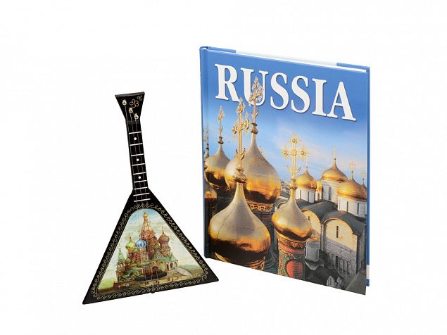Подарочный набор Музыкальная Россия: балалайка, книга  RUSSIA с логотипом в Москве заказать по выгодной цене в кибермаркете AvroraStore