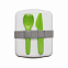 Ланч-бокс Lunch Green Line со столовыми приборами (салатовый) с логотипом в Москве заказать по выгодной цене в кибермаркете AvroraStore