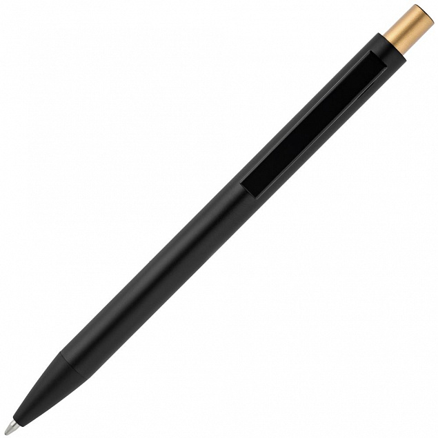 Ручка шариковая Chromatic, черная с золотистым с логотипом в Москве заказать по выгодной цене в кибермаркете AvroraStore