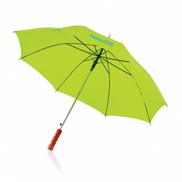 Зонт-трость Deluxe 23", салатовый с логотипом  заказать по выгодной цене в кибермаркете AvroraStore