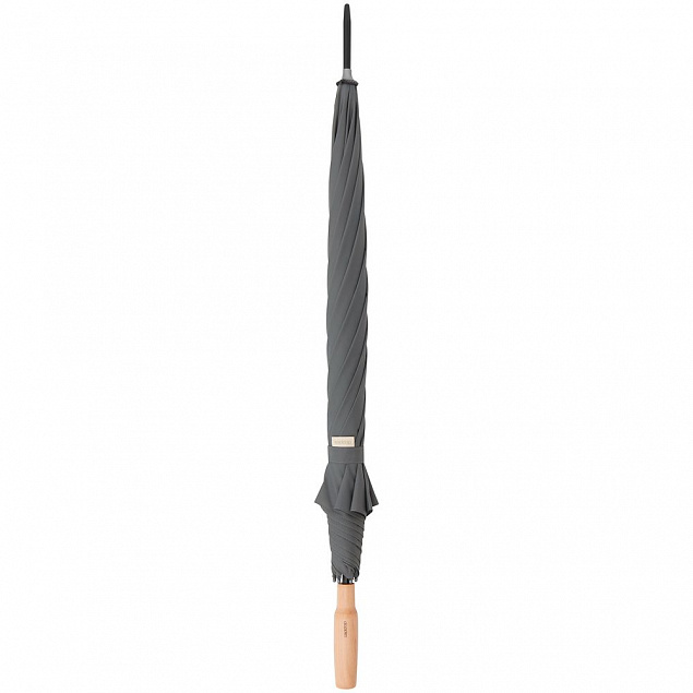 Зонт-трость Nature Stick AC, серый с логотипом  заказать по выгодной цене в кибермаркете AvroraStore