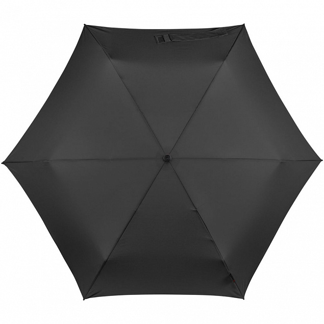 Зонт складной TS220 с безопасным механизмом, черный с логотипом в Москве заказать по выгодной цене в кибермаркете AvroraStore
