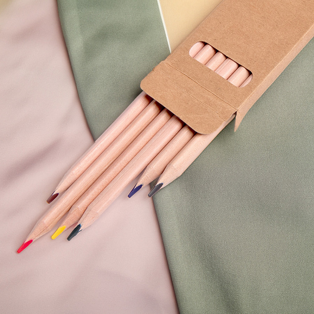 Набор цветных карандашей KINDERLINE small,6 цветов с логотипом в Москве заказать по выгодной цене в кибермаркете AvroraStore