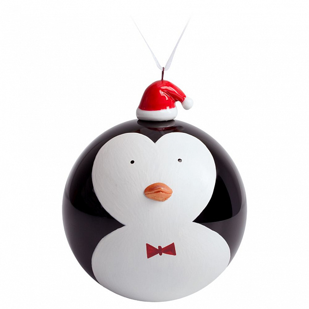 Елочный шар с фигуркой «Новогодний пингвин», 9 см с логотипом в Москве заказать по выгодной цене в кибермаркете AvroraStore