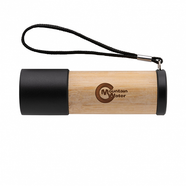 Карманный фонарик из бамбука и переработанного пластика RCS с логотипом в Москве заказать по выгодной цене в кибермаркете AvroraStore