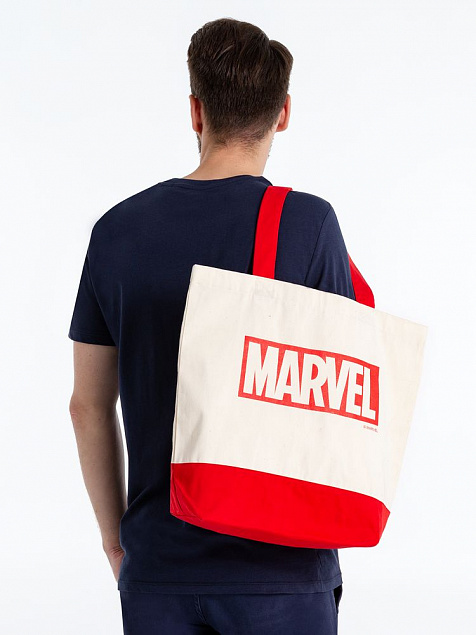 Холщовая сумка Marvel, красная с логотипом в Москве заказать по выгодной цене в кибермаркете AvroraStore