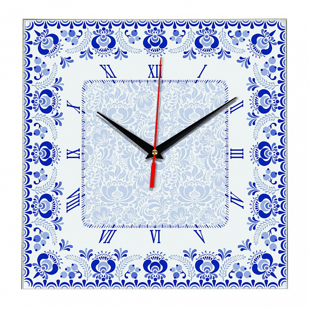 Часы настенные стеклянные Times Square с логотипом в Москве заказать по выгодной цене в кибермаркете AvroraStore