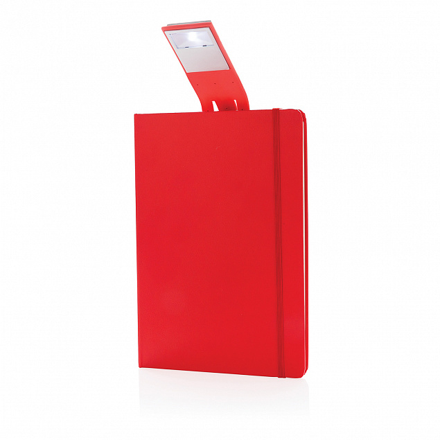 Блокнот с закладкой-фонариком, красный с логотипом в Москве заказать по выгодной цене в кибермаркете AvroraStore