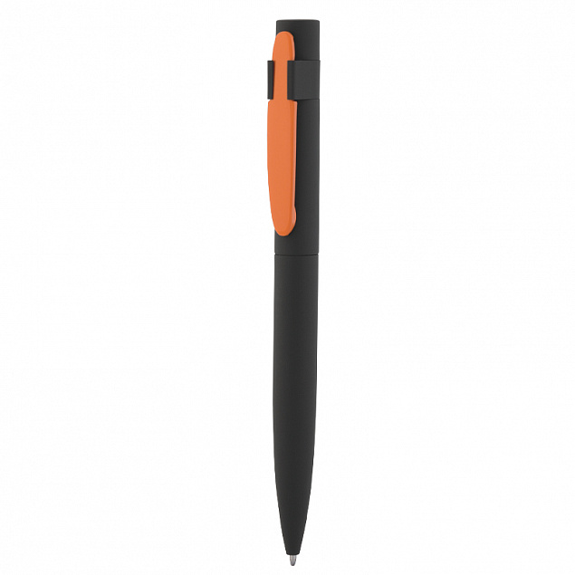 Ручка шариковая "Lip", черный/оранжевый, покрытие soft touch с логотипом в Москве заказать по выгодной цене в кибермаркете AvroraStore