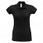 Рубашка поло женская Heavymill черная с логотипом в Москве заказать по выгодной цене в кибермаркете AvroraStore