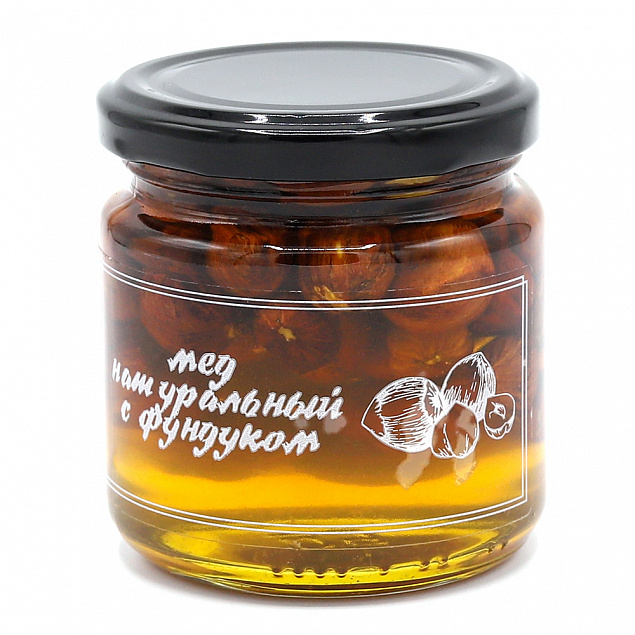 Мед натуральный с фундуком 240 г. с логотипом в Москве заказать по выгодной цене в кибермаркете AvroraStore