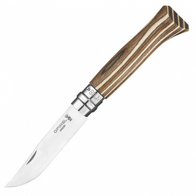 Нож Opinel № 08, береза, коричневый с логотипом в Москве заказать по выгодной цене в кибермаркете AvroraStore