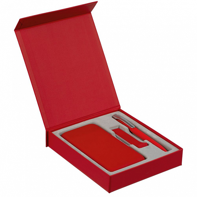Коробка Rapture для аккумулятора 10000 мАч, флешки и ручки, красная с логотипом в Москве заказать по выгодной цене в кибермаркете AvroraStore