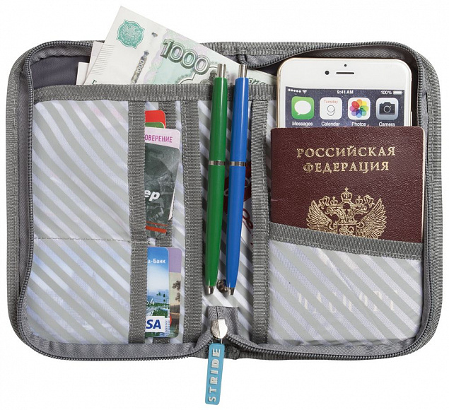 Органайзер для путешествий Prestwick RFID, серый с логотипом в Москве заказать по выгодной цене в кибермаркете AvroraStore