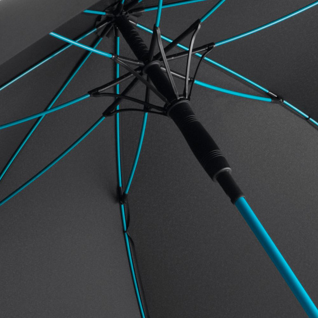 Зонт-трость с цветными спицами Color Style, бирюзовый с логотипом в Москве заказать по выгодной цене в кибермаркете AvroraStore