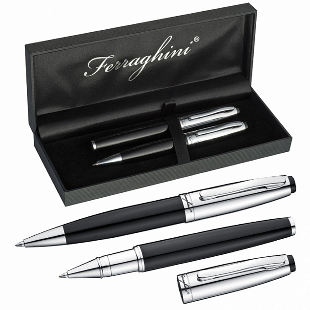 Письменный набор Ferraghini, черный с логотипом в Москве заказать по выгодной цене в кибермаркете AvroraStore