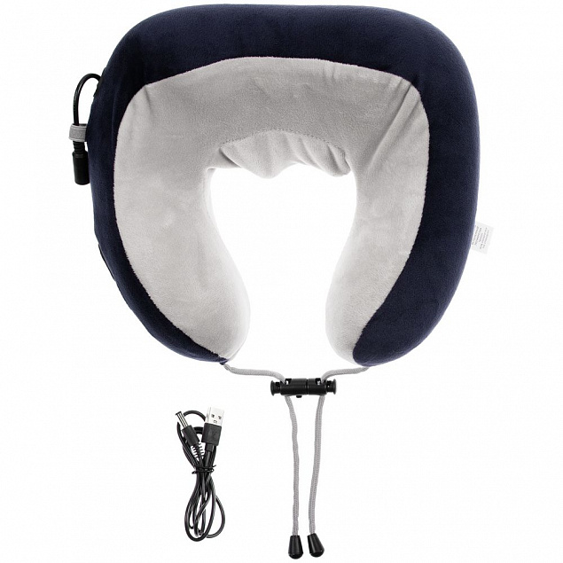 Дорожная подушка-массажер inRelax, синяя с логотипом  заказать по выгодной цене в кибермаркете AvroraStore