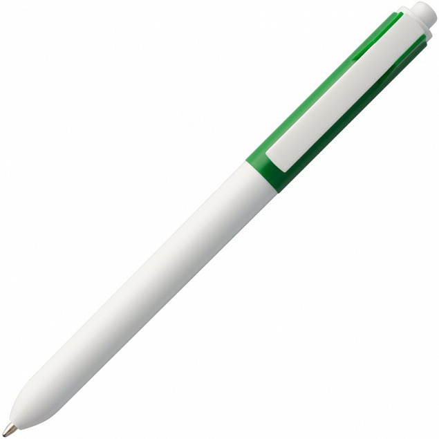 Ручка шариковая Hint Special, белая с зеленым с логотипом в Москве заказать по выгодной цене в кибермаркете AvroraStore